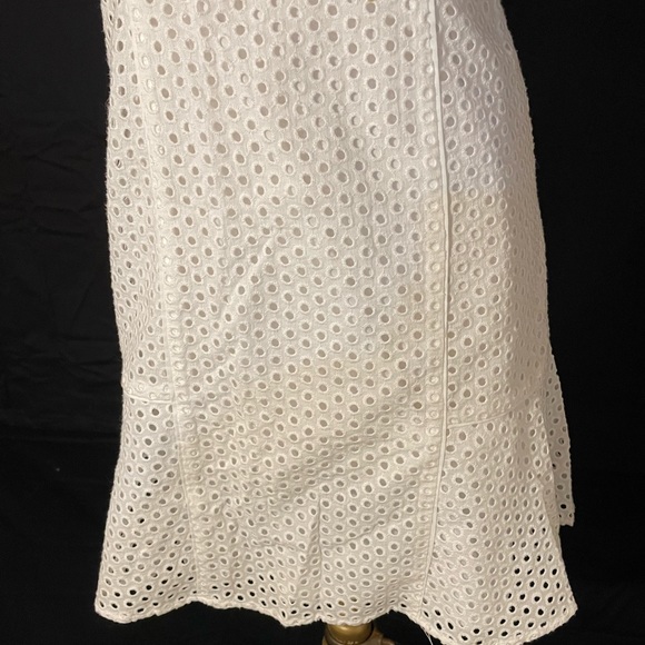 Spense Petite Dress 4P White Cotton Eyelet Lace Spense Sleeveless Rounded NWT - Picture 3 of 7